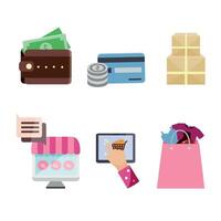 Flat Design Shopping Element Collection vector