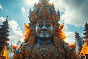 a giant figures detailed face photo