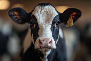 a cow wearing a health monitoring collar photo