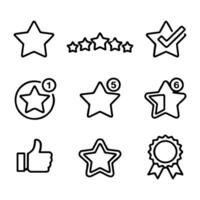 Star Rating and Review Icon Set for Customer Feedback vector