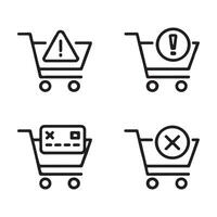 Payment Declined Icons for E-commerce Platforms vector