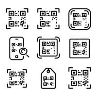 QR Scan Icons for Apps and Promotions vector
