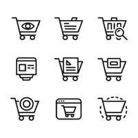 Shopping Cart Icons for Cart Preview and Access vector