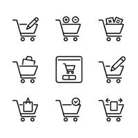Edit and Update Cart Icons for E-commerce Platforms vector