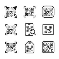 QR Code Icon Set for Digital Marketing vector
