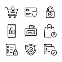 Encrypted Transaction Icons for Digital Checkout vector