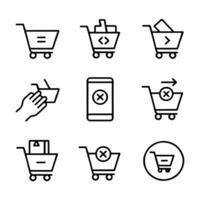 Remove from Cart Icon Set for E-commerce Apps vector