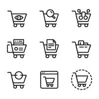View Cart Icons Set for E-commerce Platforms vector
