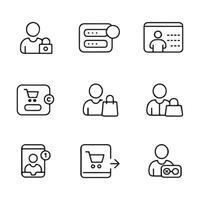 Login Required Icons for Checkout Access vector