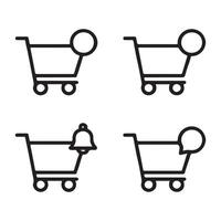 Cart Notification Icons for E-commerce Alerts vector