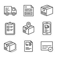 Delivery Status Icons for Package Tracking vector