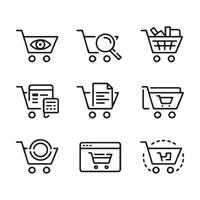 Cart Overview Icons for Online Store Interfaces vector