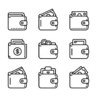 Wallet Icons Set for Digital and Physical Payments vector