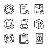 E-commerce Icons Set for Return Policies vector