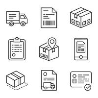 Logistics and Shipping Icons Set for E-commerce vector