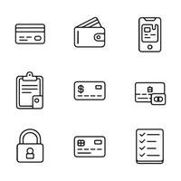 Shopping Cart and Payment Icons for Checkout Process vector