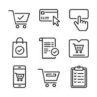 Checkout Process Icon Set with Approval Symbols vector
