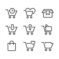 Save for Later Icons for E-commerce Cart vector