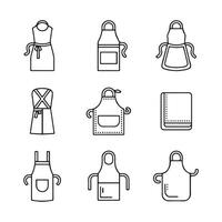 Apron Styles Icons for Chefs and Workers vector