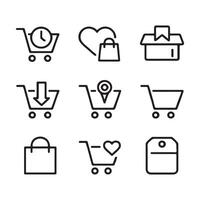 Save Items for Later Icons Set for Shopping Apps vector