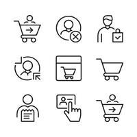 Fast Purchase and Checkout Icons Set vector