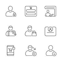 Checkout Icons Set with Sign-In Prompts vector