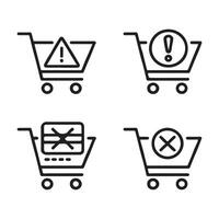 Checkout Failed and Payment Error Icons Set vector