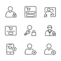 Account Login Icons for E-commerce Transactions vector