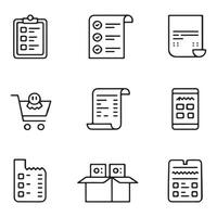 Order Summary and Purchase Info Icons Set vector