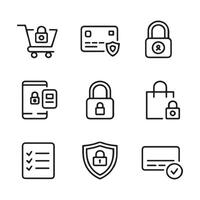 Secure Checkout Icons for Safe Online Payments vector