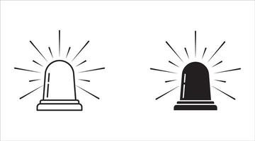 Siren line icon set, outline icon style, linear pictogram icon vector