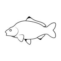 Elegant Carp Fish Icon Illustration. This versatile design features a sleek and detailed representation of a carp fish, perfect for logos, branding, decorative elements, and more. vector
