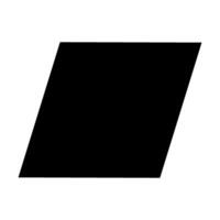 Black parallelogram shape illustration graphic. basic shape perfect for preschool learning for children and good for mathematics. eps 10 vector