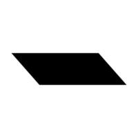 Black parallelogram shape illustration graphic. basic shape perfect for preschool learning for children and good for mathematicss vector