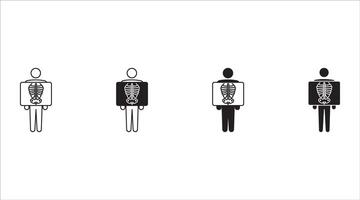 x-ray icon set . Linear style sign for mobile concept and web design. x-ray symbol illustration. Pixel graphics - . vector