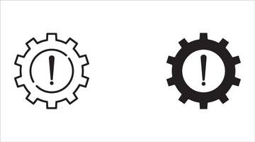 thin line failure icon set, with broken operational process. concept of repair or maintenance symbol. illustration on white background vector