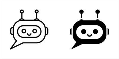 AI Chatbot Business Communication Icon set Design vector