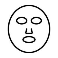Facial mask icon flat line style illustration representing skincare and beauty treatment, suitable for wellness, spa, and cosmetic-related projects vector
