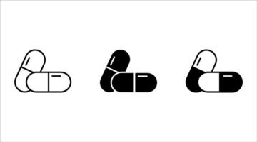 Pill capsule icon Tablet icon. Pills capsules icon in flat style. Tablet icon illustration isolated on white background vector