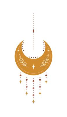 Abstract aesthetic moon. Scandinavian design for wallpaper and home decor. Contemporary geometric element. Modern illustration in flat style
