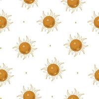 Seamless pattern with abstract suns. Contemporary scandinavian design for wallpaper and home decor. Modern illustration in boho style vector