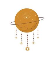 Abstract aesthetic boho planet. design for wallpaper and home decor. Contemporary geometric element. Modern illustration in flat style vector