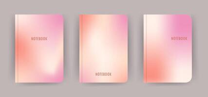 Cover page notebook collection. Templates with retro gradient. Perfect for diary, books, magazines, journals, catalogs, planners and flyers. layouts. Minimalist style vector