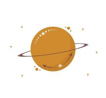 Abstract aesthetic boho planet. Scandinavian design for wallpaper and home decor. Contemporary element. Modern illustration in flat style vector