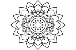 Detailed black and white mandala design isolated on white background vector