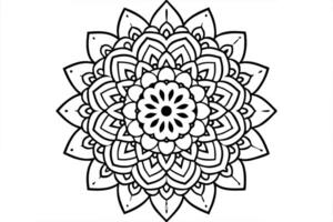 A Detailed black and white mandala design isolated on white background vector