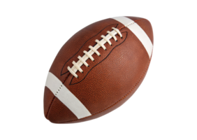 Top view of American football ball isolated on a transparent background sport concept png