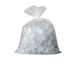 Ice cubes plastic bag isolated on a transparent background png