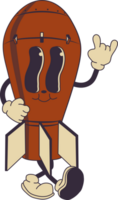 Groovy Retro Military Rocket Character png