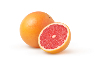 Juicy grapefruit and a half isolated. Halved grapefruit. Grapefruit cut and whole grapefruit. png